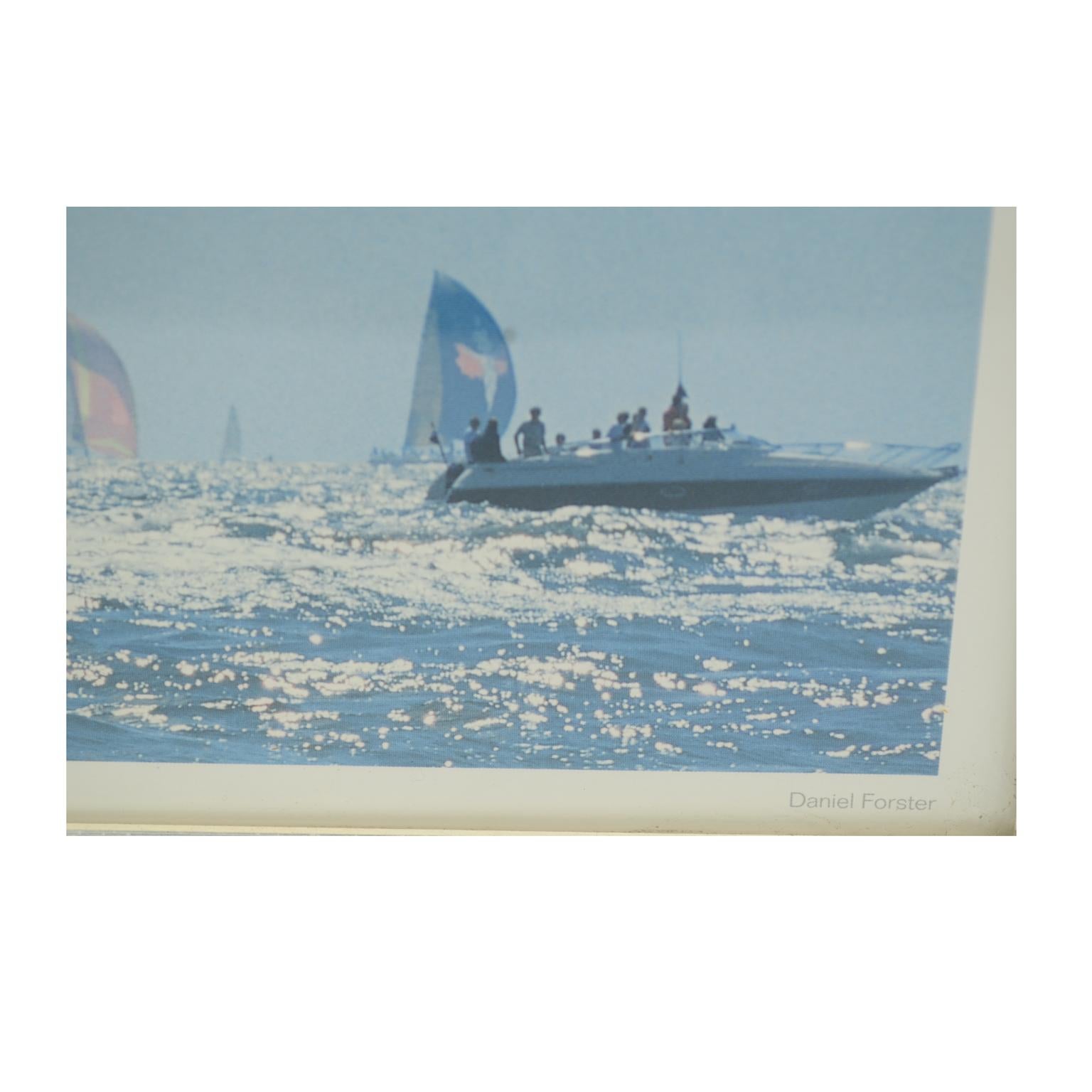 Contemporary Lithograph with Frame of a Photo by Daniel Forster of 2001 America’s Cup