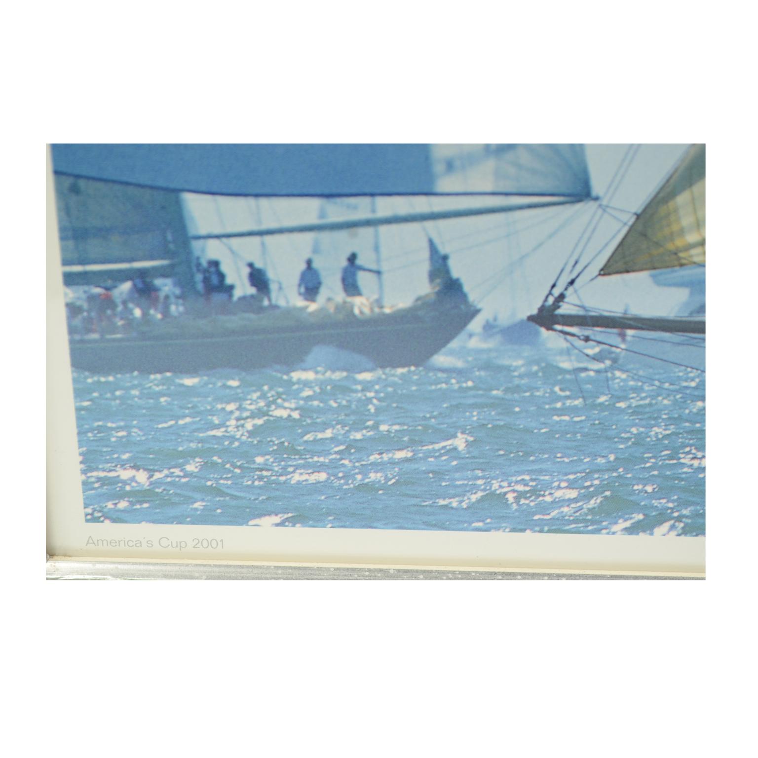 Contemporary Lithograph with Frame of a Photo by Daniel Forster of 2001 America’s Cup