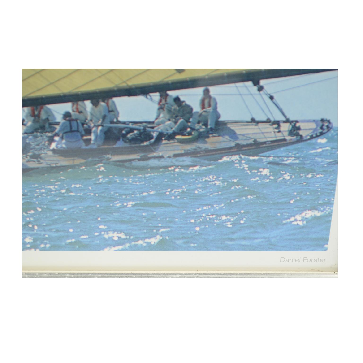 Wood Lithograph with Frame of a Photo by Daniel Forster of 2001 America’s Cup