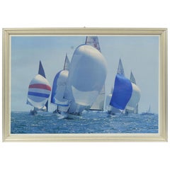 Lithograph with Frame of a Photo by Daniel Forster of 2001 America’s Cup