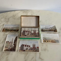 Lithographed Cube Puzzle Box Depicting Prague, 19th Century, 6 Views