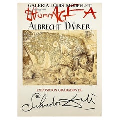 Lithographic Poster by Dalí in Homage to Albrecht Dürer, circa 1971.