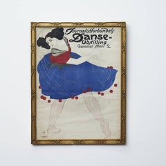 Lithographic Poster, Dance Exhibition by The Danish Association Of Journalists