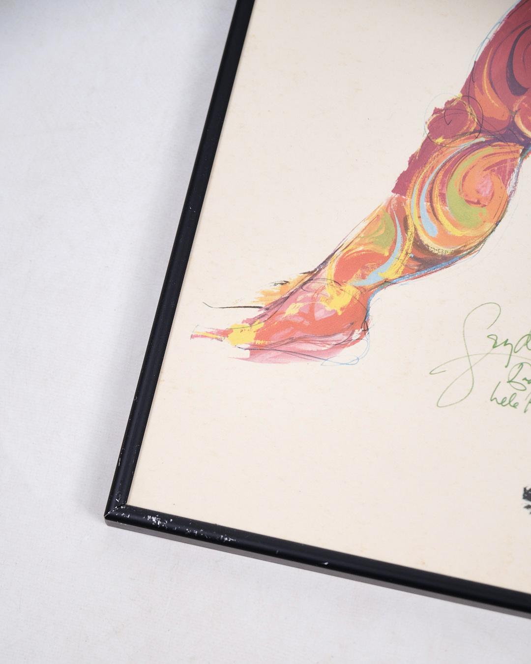 Von Bjørn Wiinblad signierter Lithografie-Druck. Gerahmt in einem schwarzen Rahmen mit dem charakteristischen Motiv des Künstlers.

- Künstler: Bjørn Wiinblad
- Art: Lithographischer Druck (signiert)
- Rahmen: Schwarzer Rahmen
- MATERIAL: Druck
-