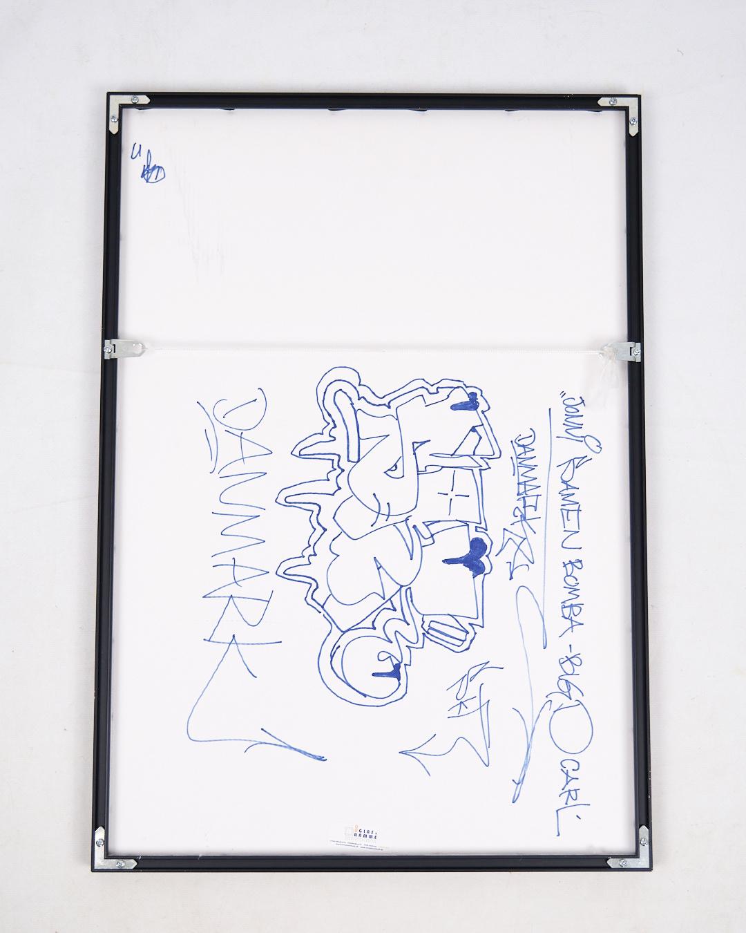 Lithographiedruck in schwarzem Rahmen, signiert von Bjørn Wiinblad (Papier) im Angebot