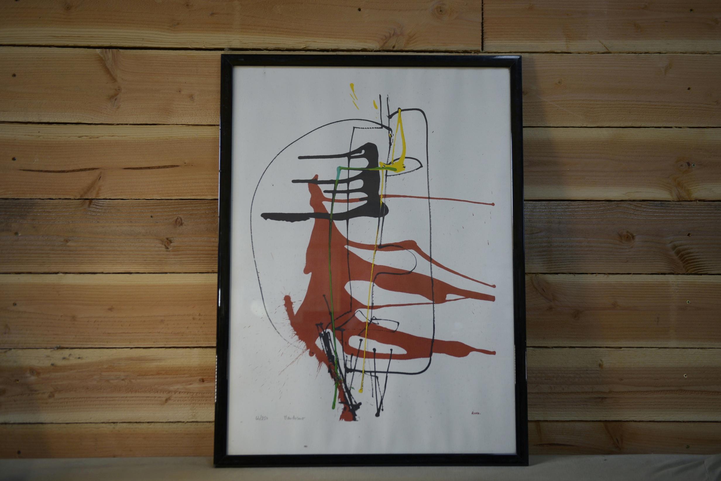 Lithographie art moderne Mendocino numéroté 44/250 signé RIVES XXème For Sale 2