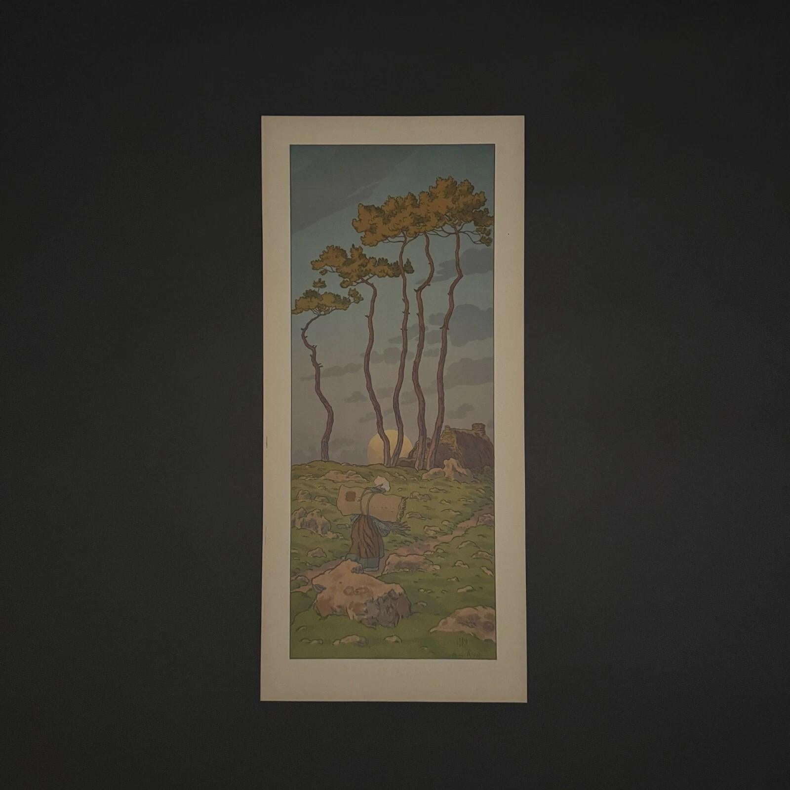 Lithographie von Henri Rivière La Féérie des Heures - La Pleine Lune (Französisch) im Angebot