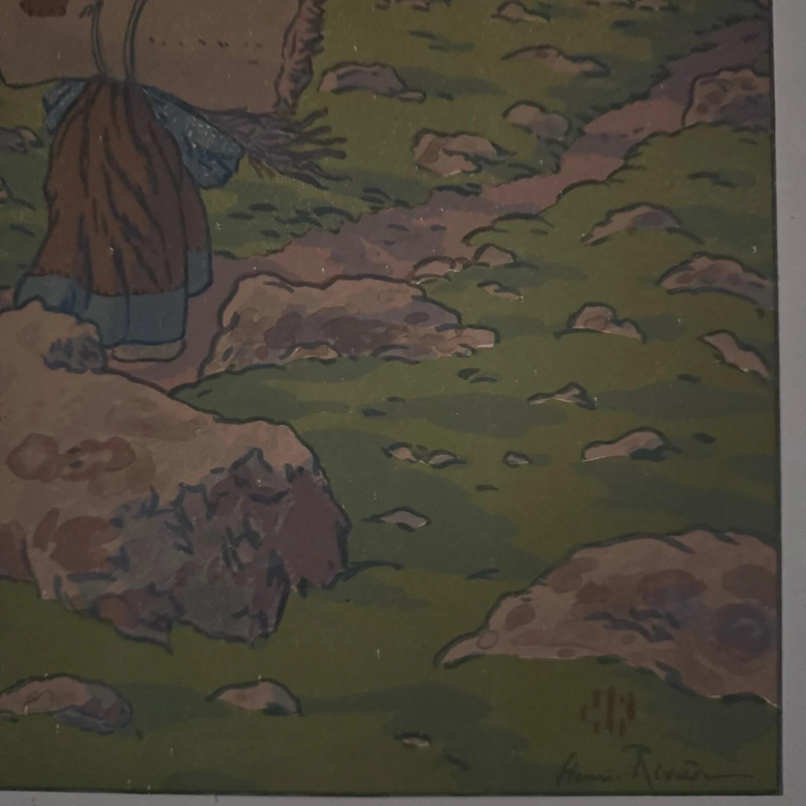 Lithographie von Henri Rivière La Féérie des Heures - La Pleine Lune (20. Jahrhundert) im Angebot