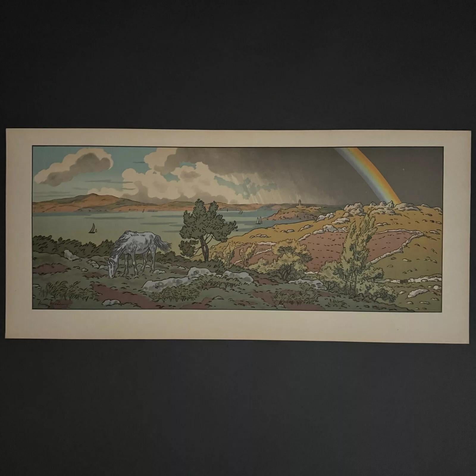 Lithographie von Henri Rivière La Féérie des Heures - L'Arc-en-Cie (Papier) im Angebot