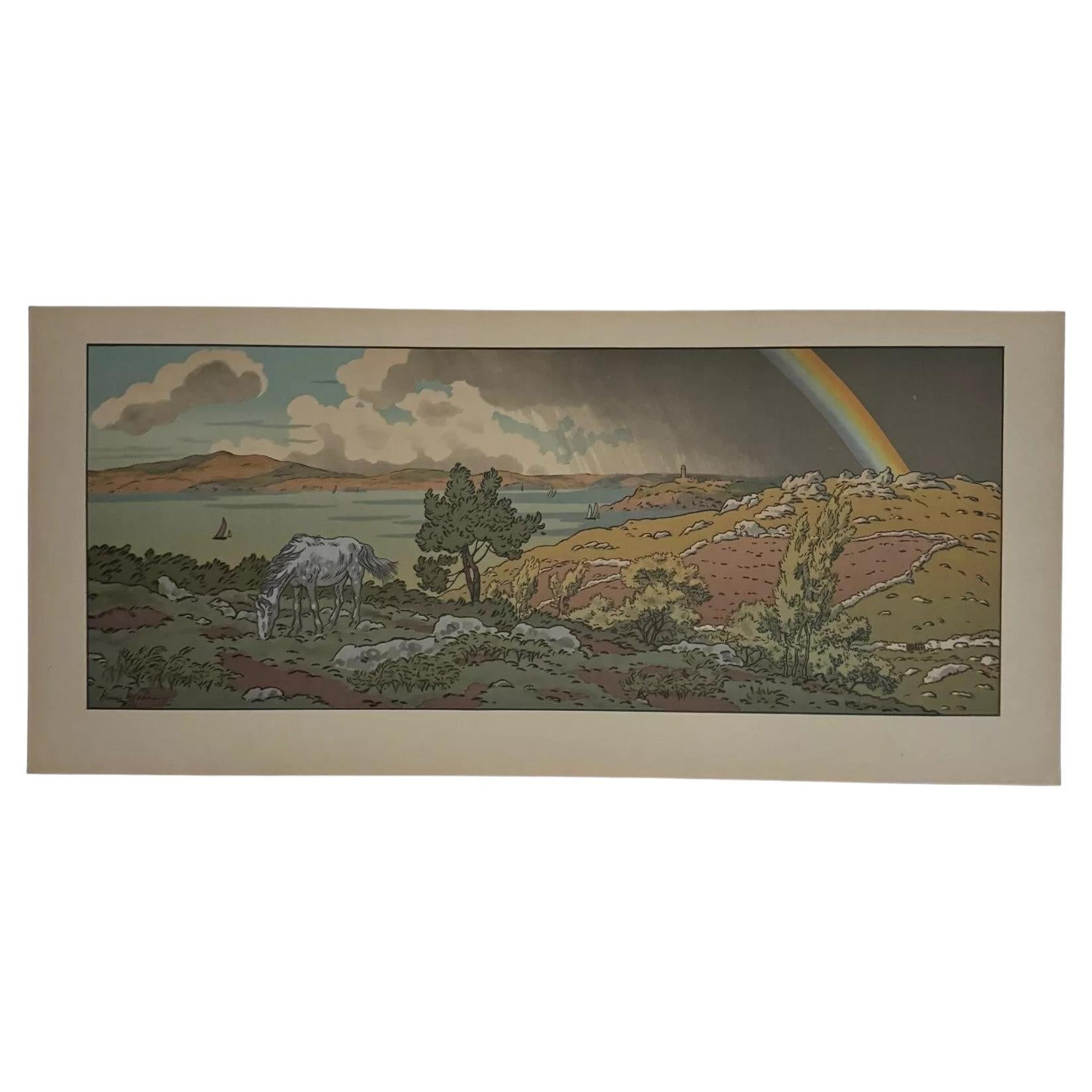 Lithographie von Henri Rivière La Féérie des Heures - L'Arc-en-Cie