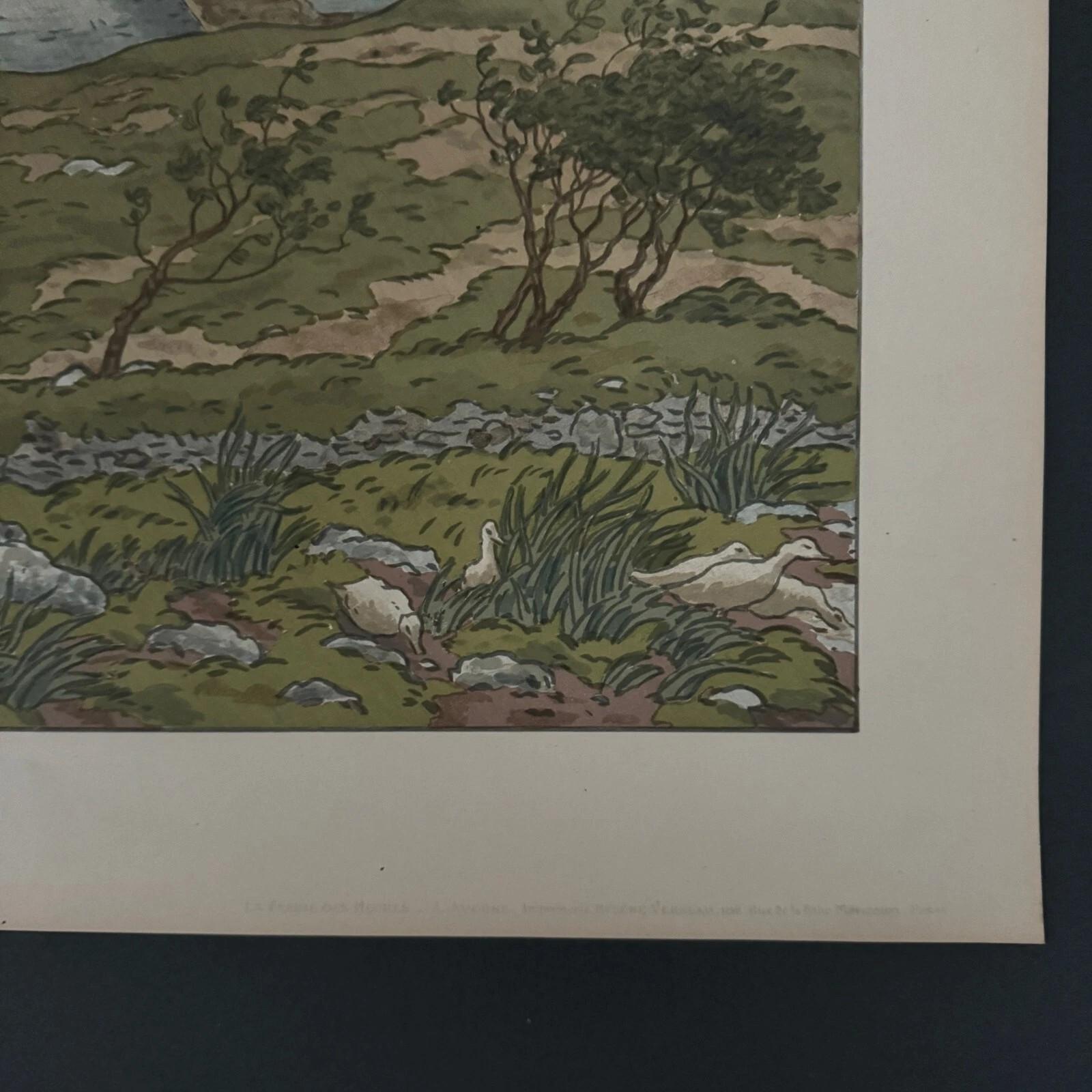 Litografia di Henri Rivière La Férie des Heures - L'Averse In condizioni buone in vendita a NANTES, FR