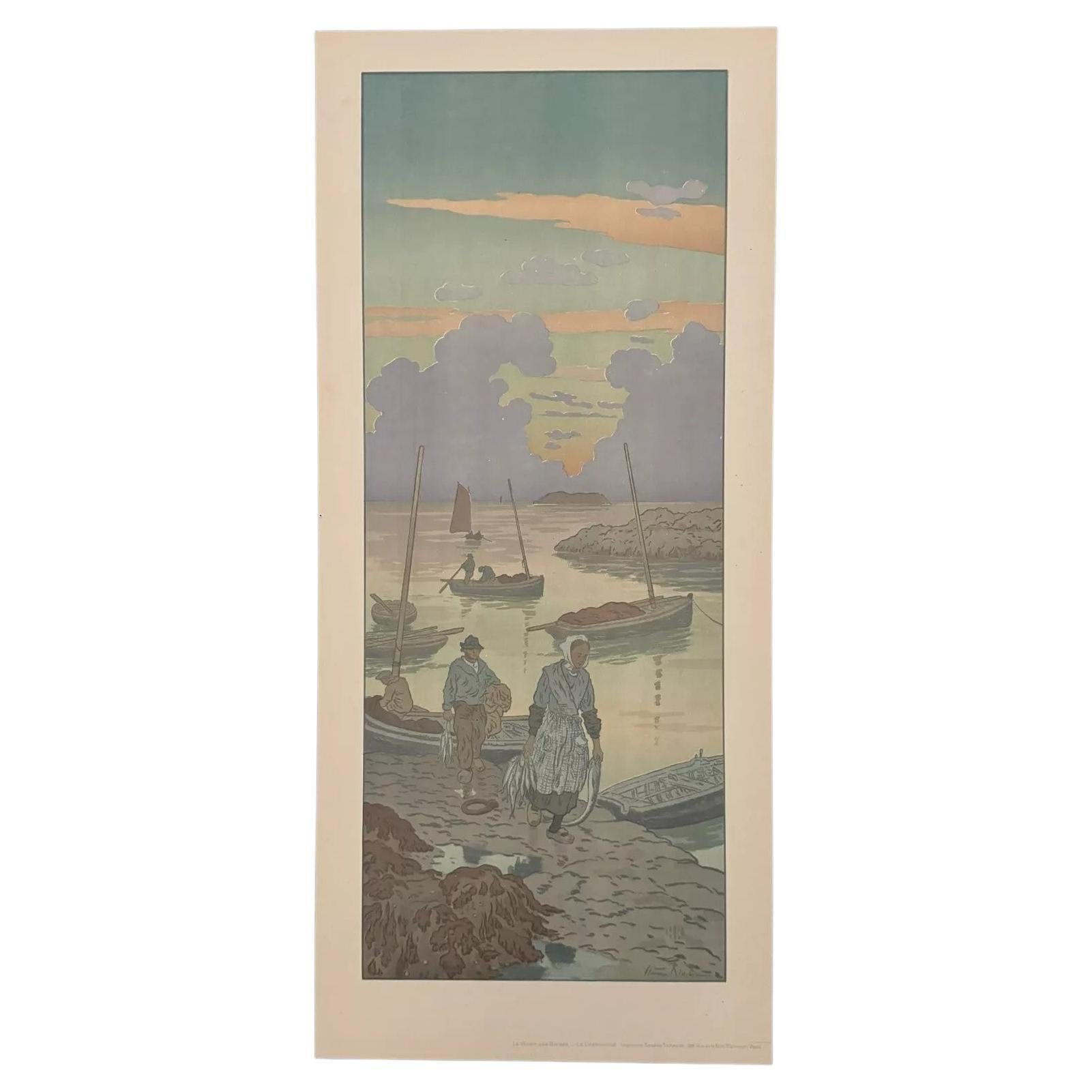 Litografia di Henri Rivière La Férie des Heures - Le Crépuscule