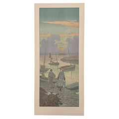 Antique Lithographie par Henri Rivière La Féérie des Heures - Le Crépuscule