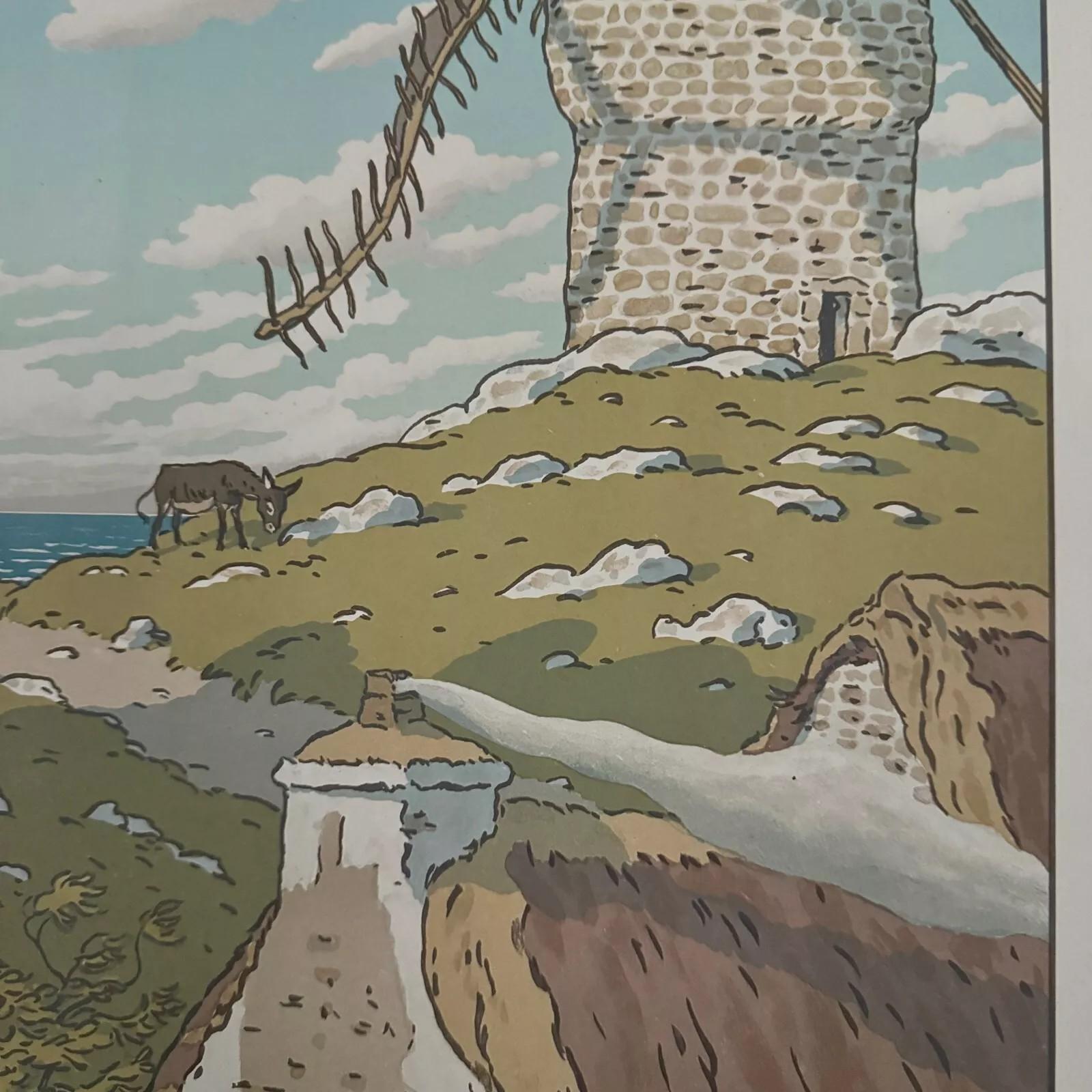 Lithographie von Henri Rivière La Féérie des Heures - Le Vent im Zustand „Gut“ im Angebot in NANTES, FR