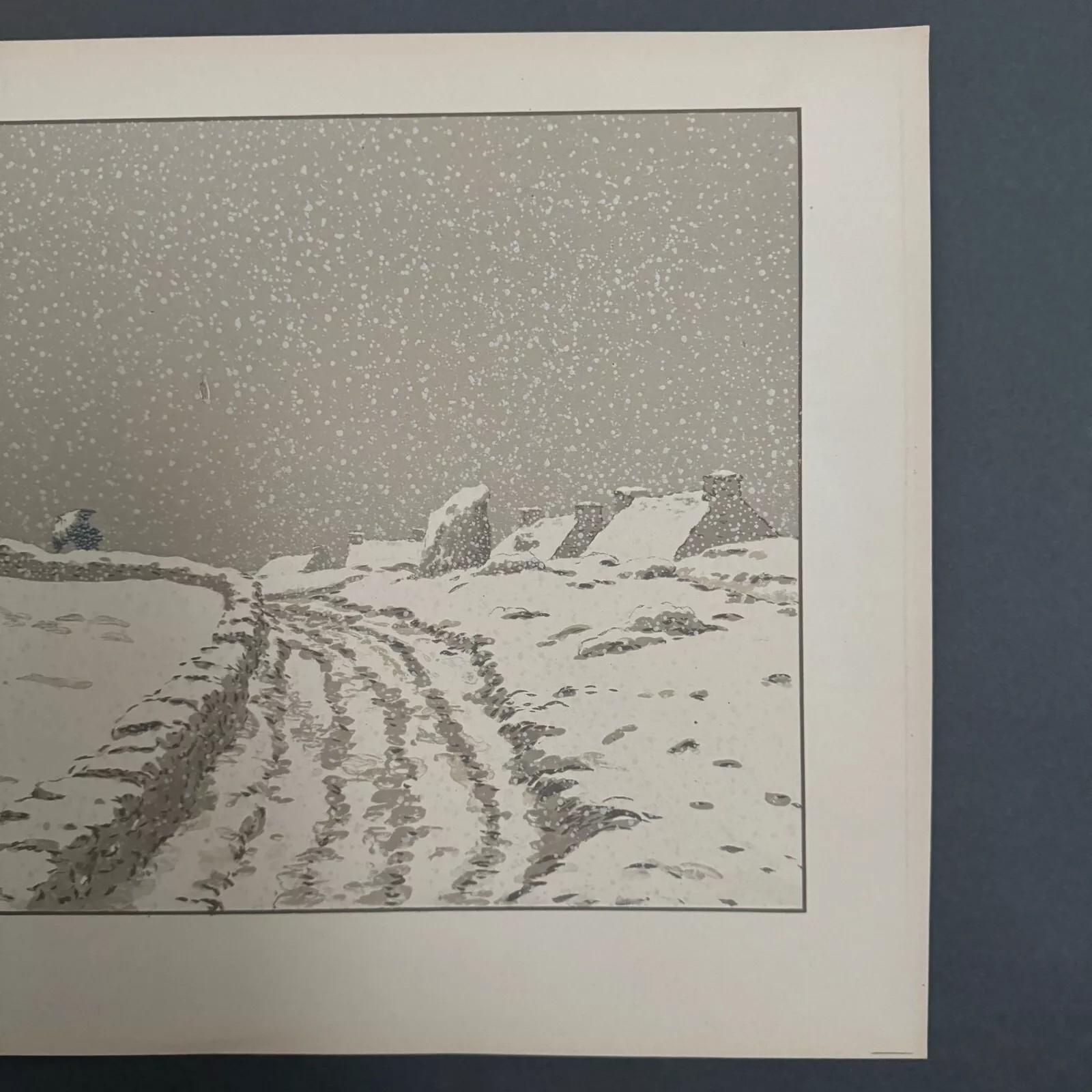 Papier Lithographie par Henri Rivière La Neige en vente