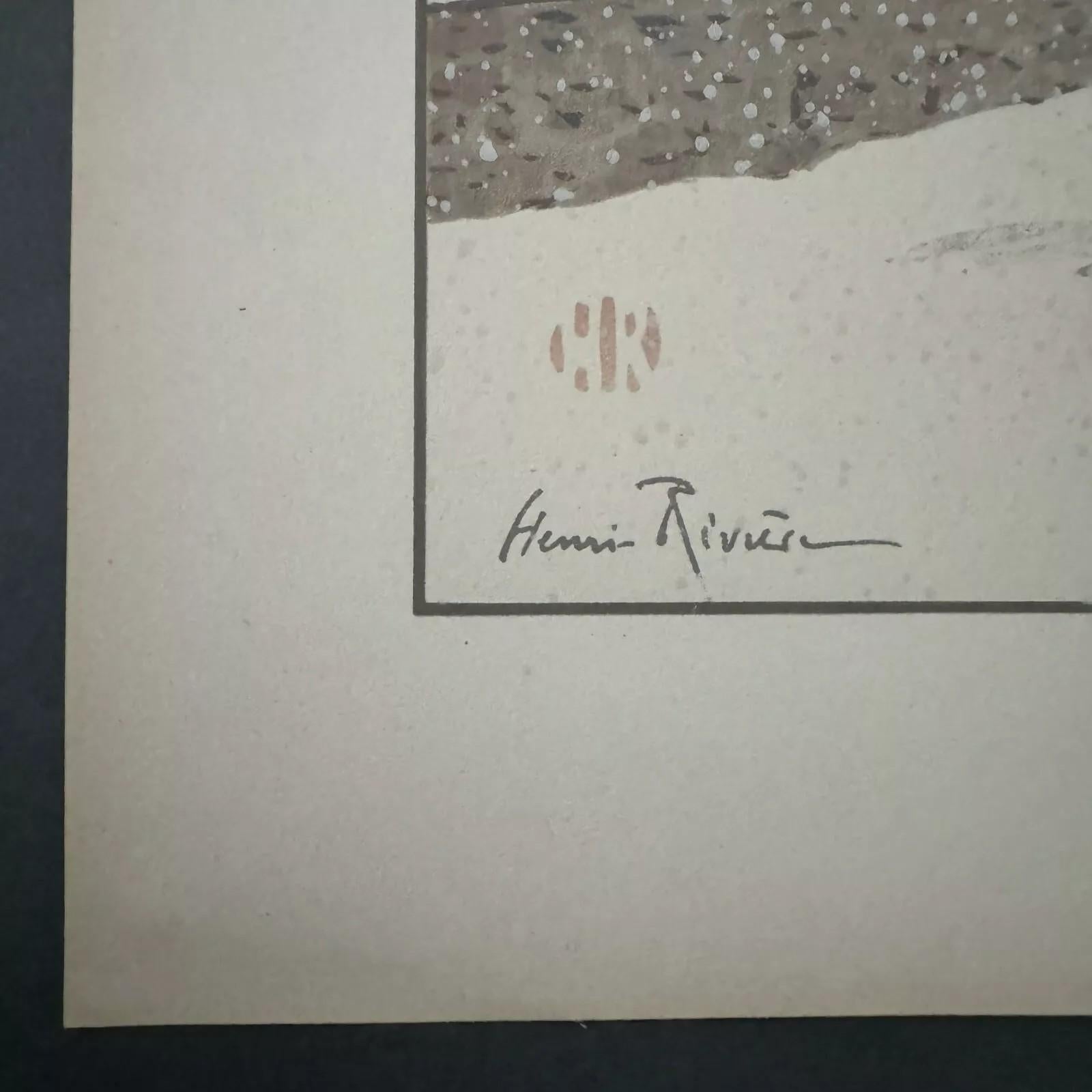 Lithographie par Henri Rivière La Neige en vente 3