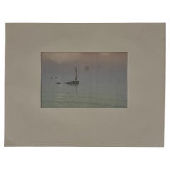Lithographie par Henri Rivière Le Beau Pays de Bretagne - Brume en Mer