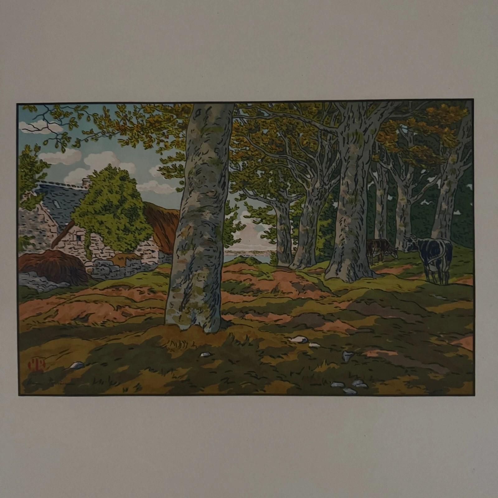 Lithographie par Henri Rivière Le Beau Pays de Bretagne (Französisch) im Angebot