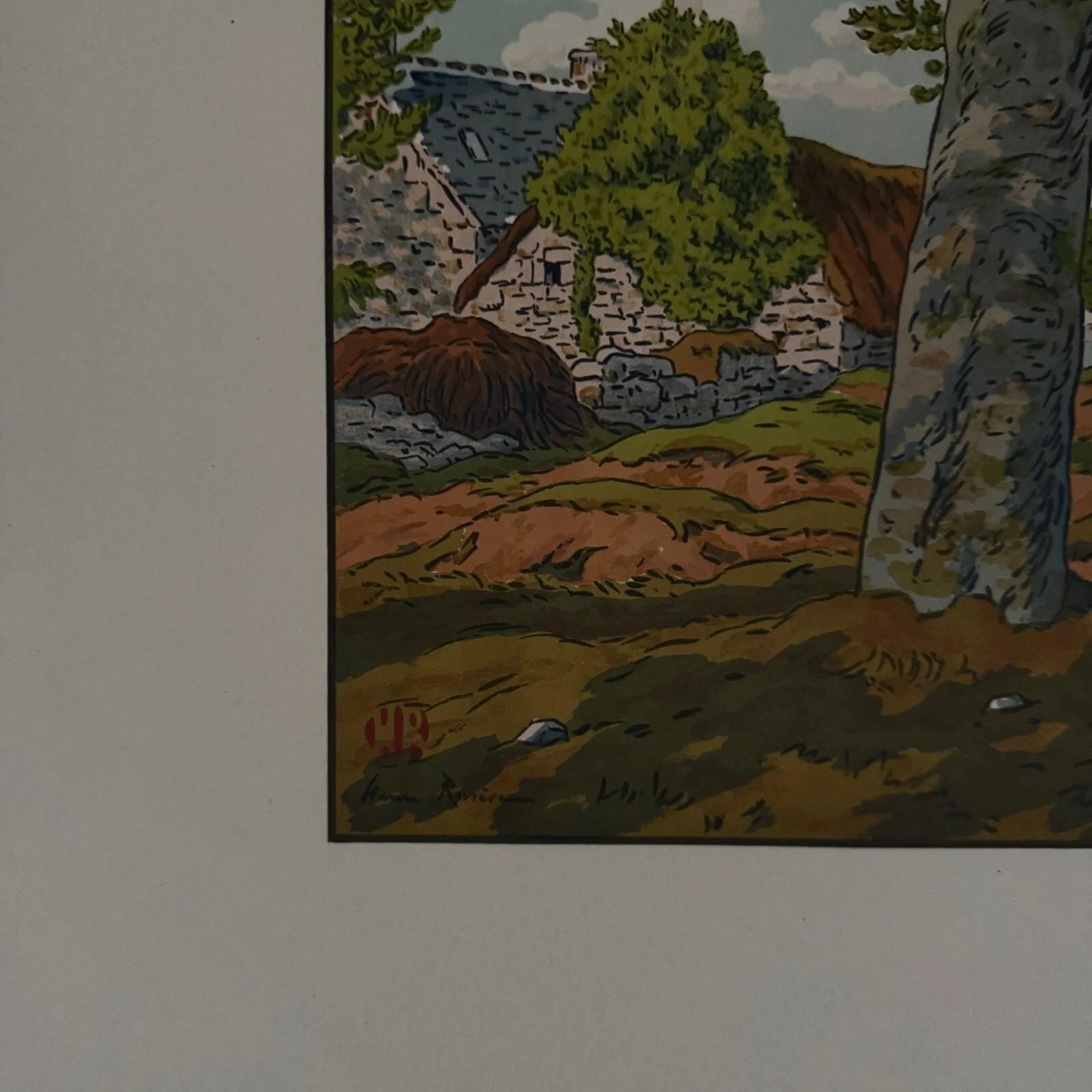 Lithographie par Henri Rivière Le Beau Pays de Bretagne (Papier) im Angebot