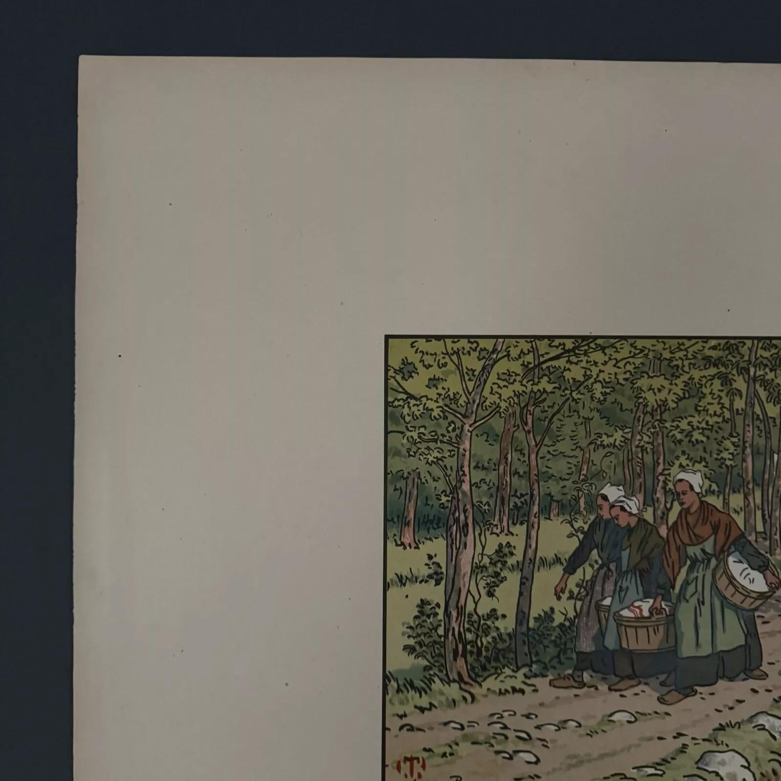 Lithographie von Henri Rivière Le Beau Pays de Bretagne Lavoir à Tréboul (Papier) im Angebot