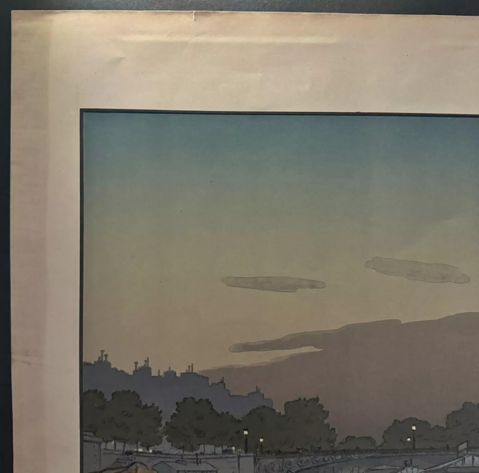 Litographie par Henri Rivière El Puente de los Santos Pedro y el Louvre en venta 1