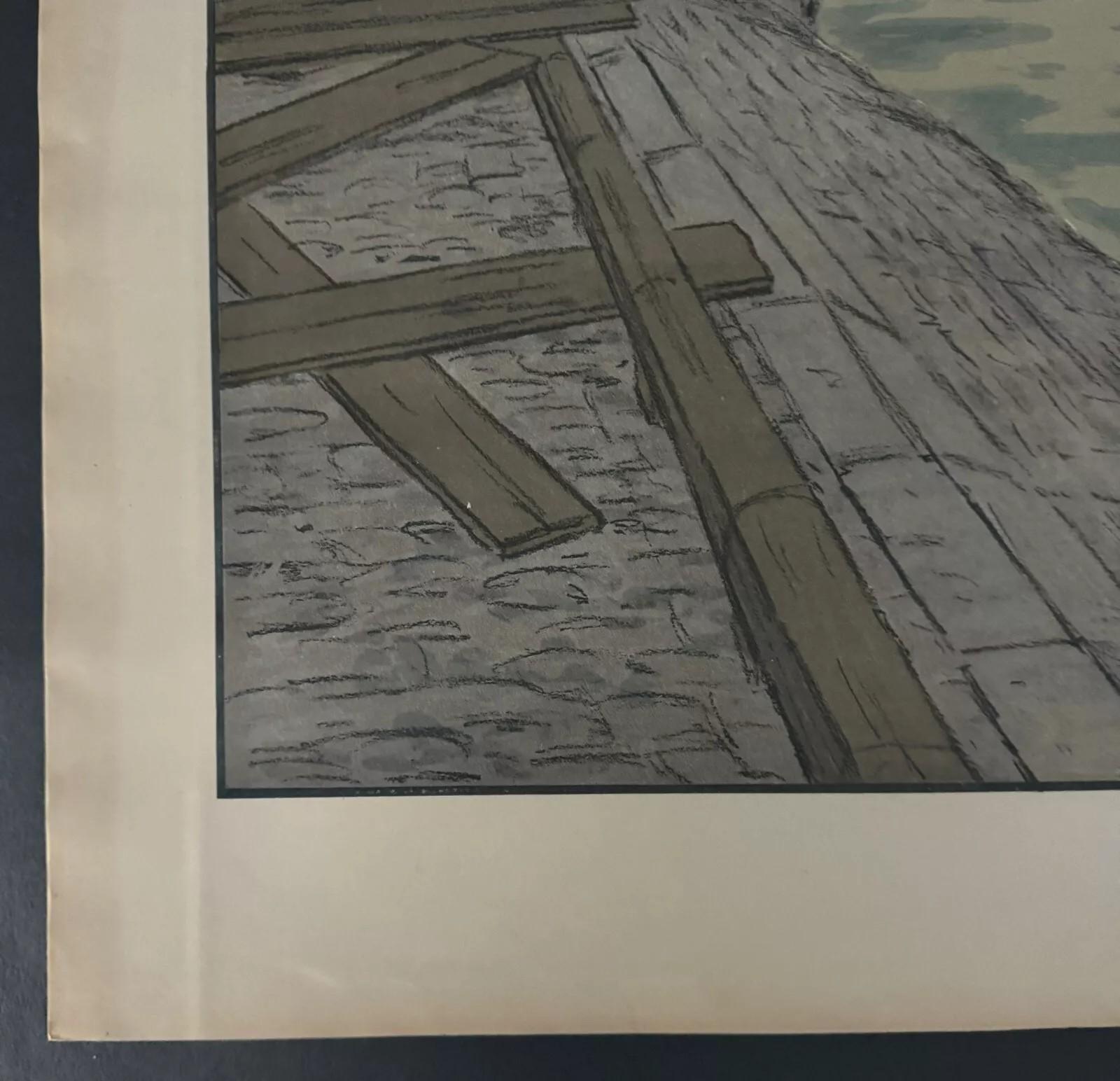 Litographie par Henri Rivière El Puente de los Santos Pedro y el Louvre en venta 2