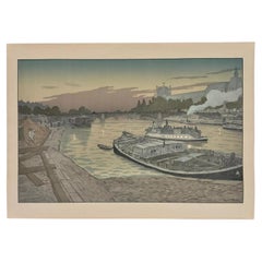 Lithographie par Henri Rivière Le Pont des Saints-Pères et le Louvre