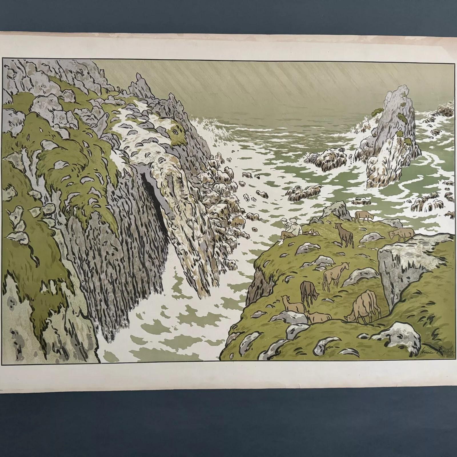 Litographie par Henri Rivière Los Aspectos de la Naturaleza - La Falaise Francés en venta