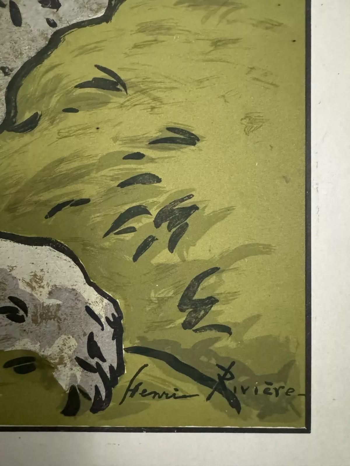 Litographie par Henri Rivière Los Aspectos de la Naturaleza - La Falaise siglo XX en venta