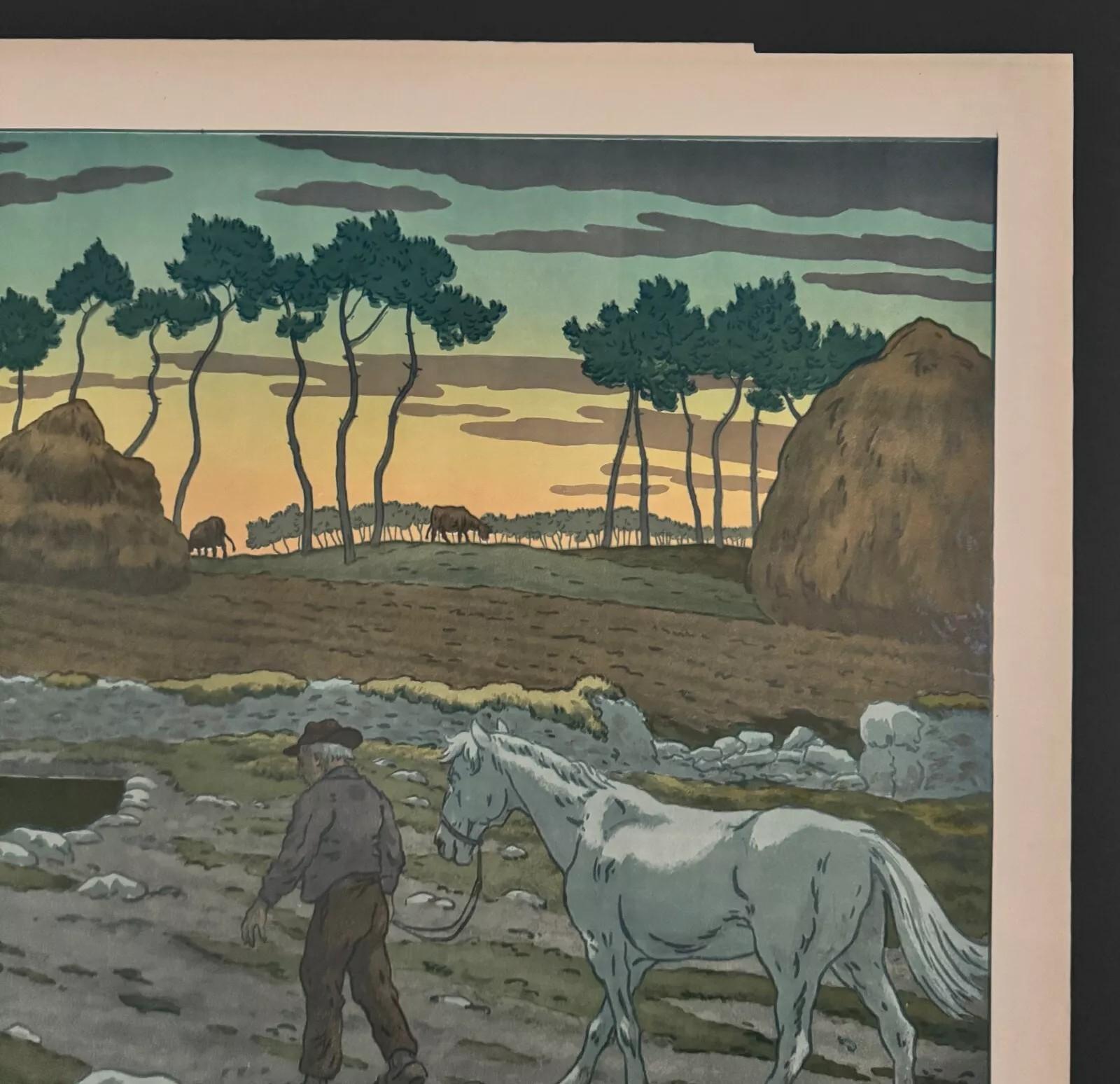 Lithographie von Henri Rivière Les Aspects de la Nature - Le Crépuscule im Angebot 1