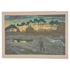 Lithographie par Henri Rivière Les Aspects de la Nature - Le Crépuscule