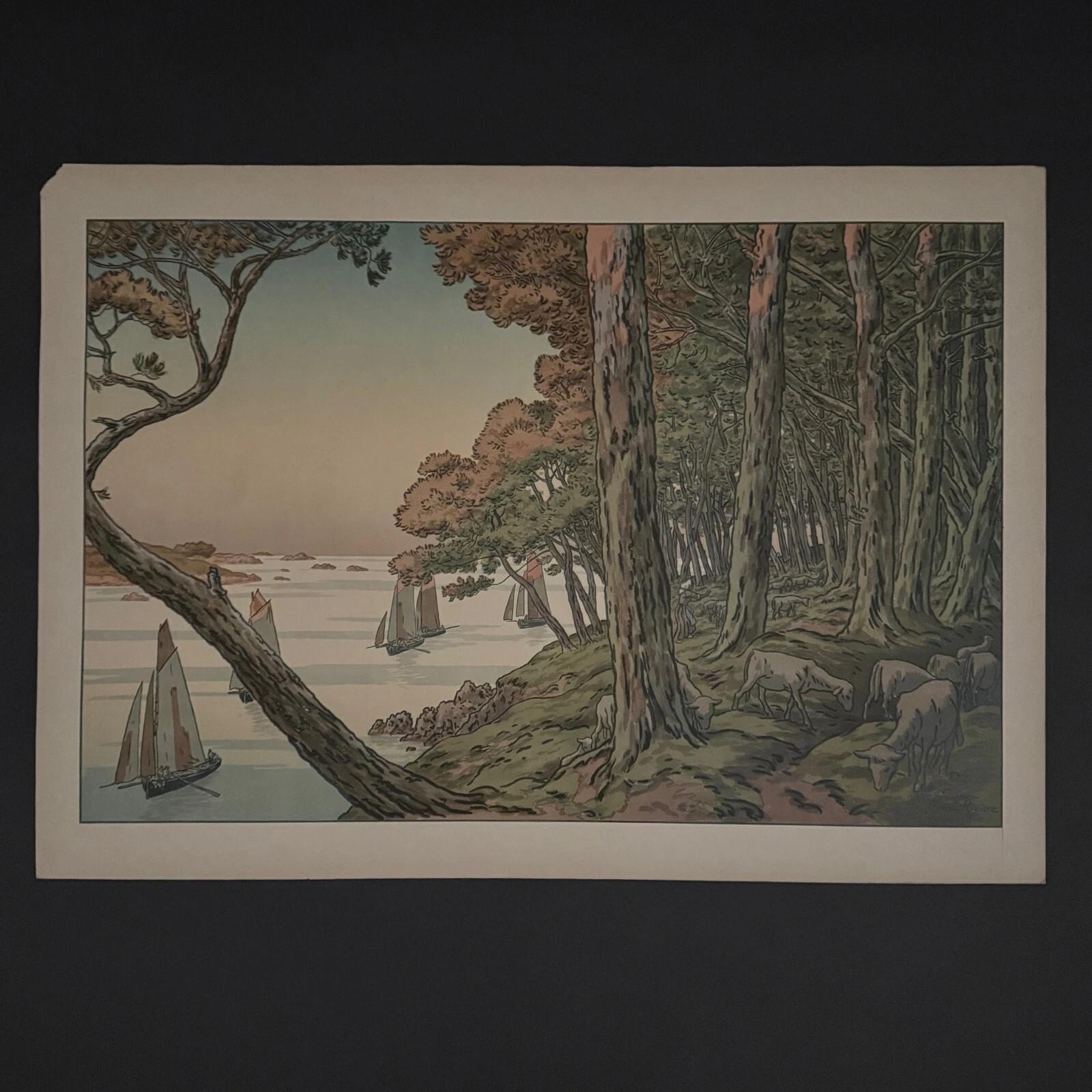Litographie par Henri Rivière Los Aspectos de la Naturaleza - Noche de Verano siglo XX en venta
