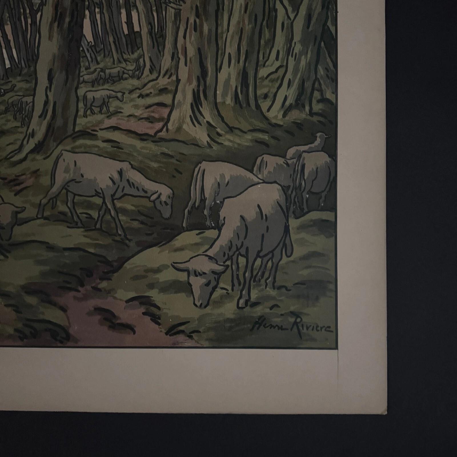 Litographie par Henri Rivière Los Aspectos de la Naturaleza - Noche de Verano en venta 1
