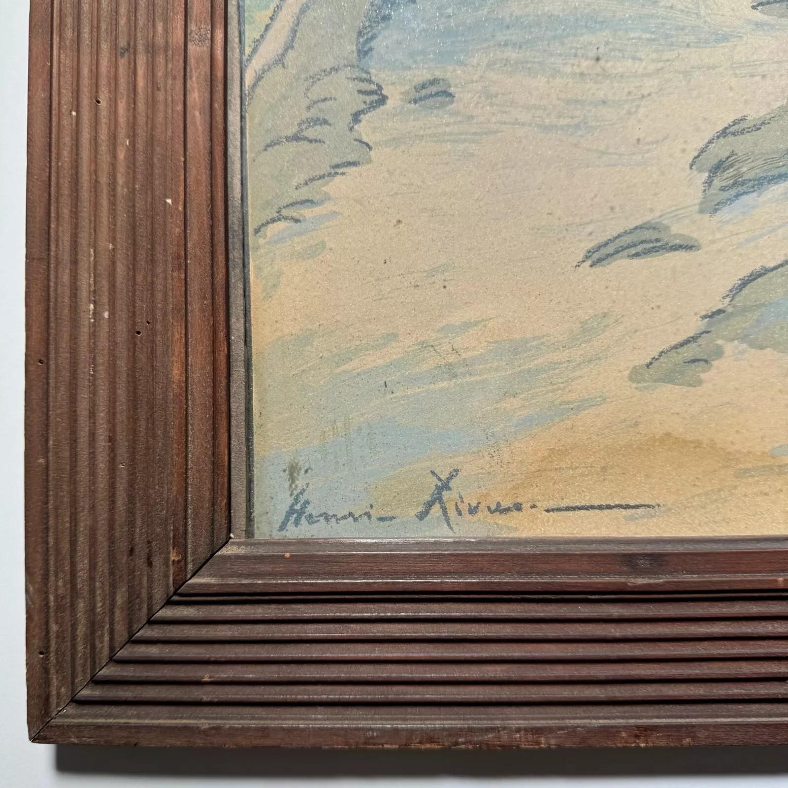 20th Century Lithograph by Henri Rivière – L'Île aux Cygnes – Original Framing For Sale