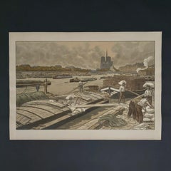 Lithograph by Henri Rivière - Notre-Dame vue quai d'Austerlitz