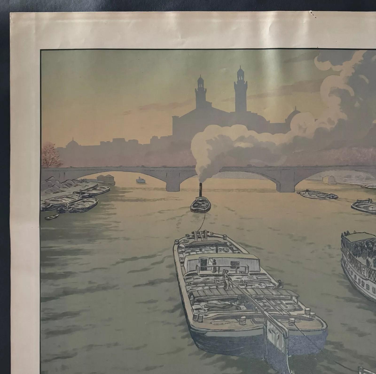 Francese Litografia di Henri Rivière Paysages Parisiens - Le Trocadéro in vendita