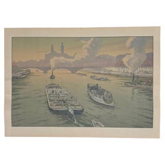 Lithographie par Henri Rivière Paysages Parisiens - Le Trocadéro