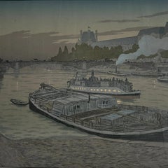 Litografía sobre papel de China de Henri Rivière - Le Pont des St-Pères