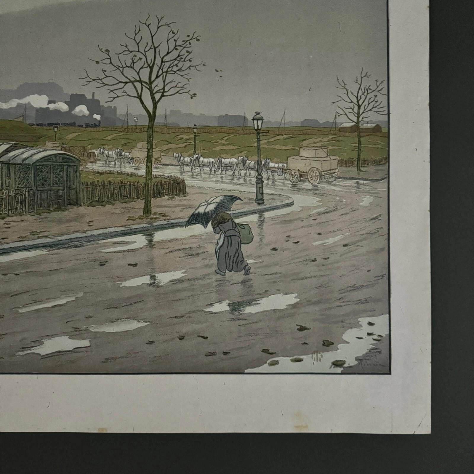 Lithographie sur papier de Chine par Henri Rivière Les Fortifications Bon état - En vente à NANTES, FR