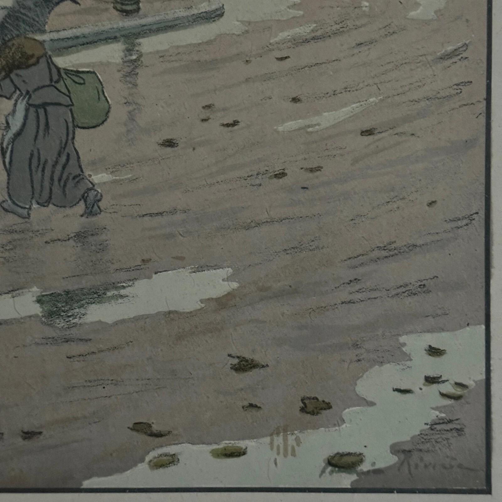 20ième siècle Lithographie sur papier de Chine par Henri Rivière Les Fortifications en vente