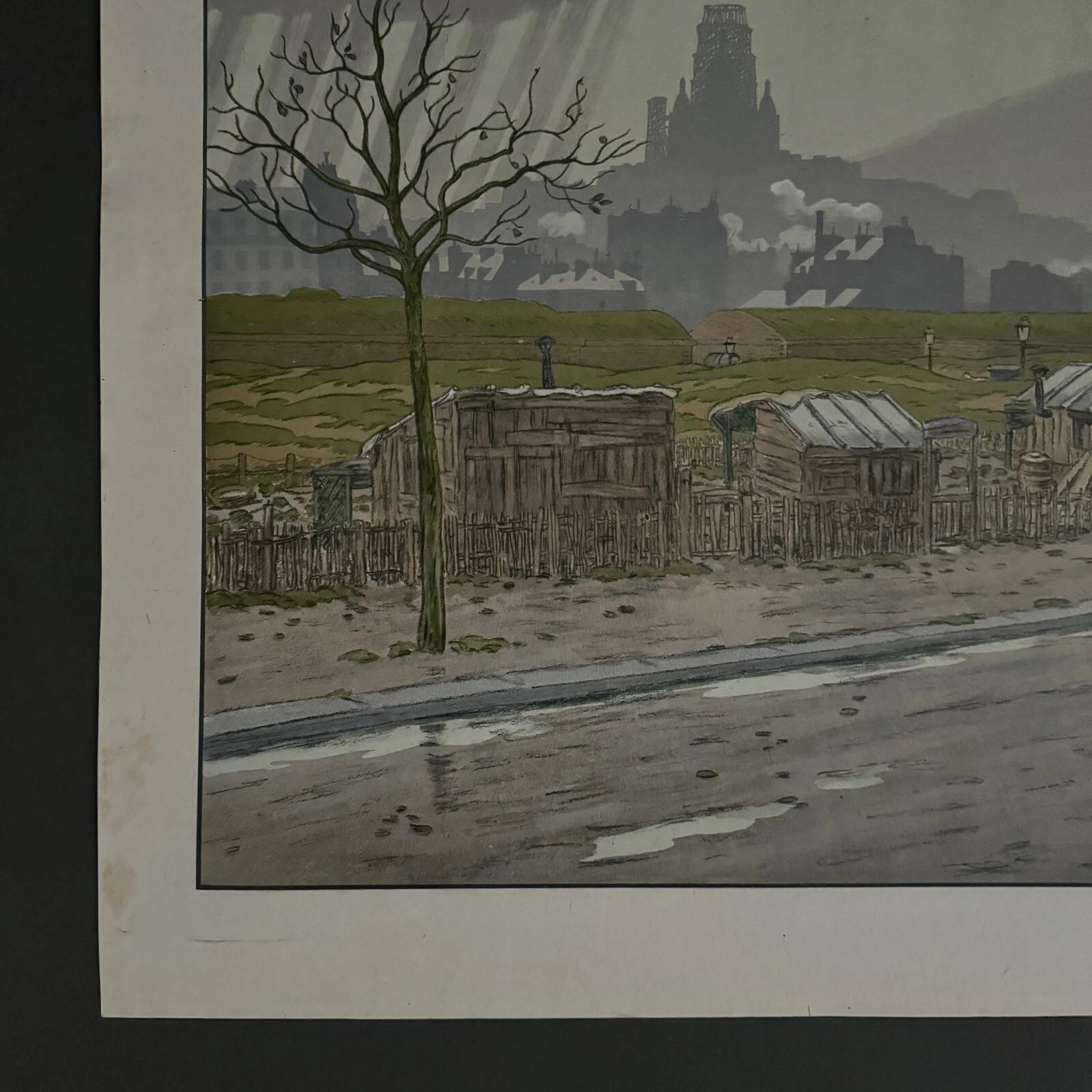 Lithographie sur papier de Chine par Henri Rivière Les Fortifications en vente 3