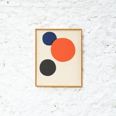 Lithographie d'Alexander Calder Cercles noir bleu rouge, vers 1970