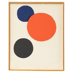 Lithographie d'Alexander Calder Cercles noir bleu rouge, vers 1970