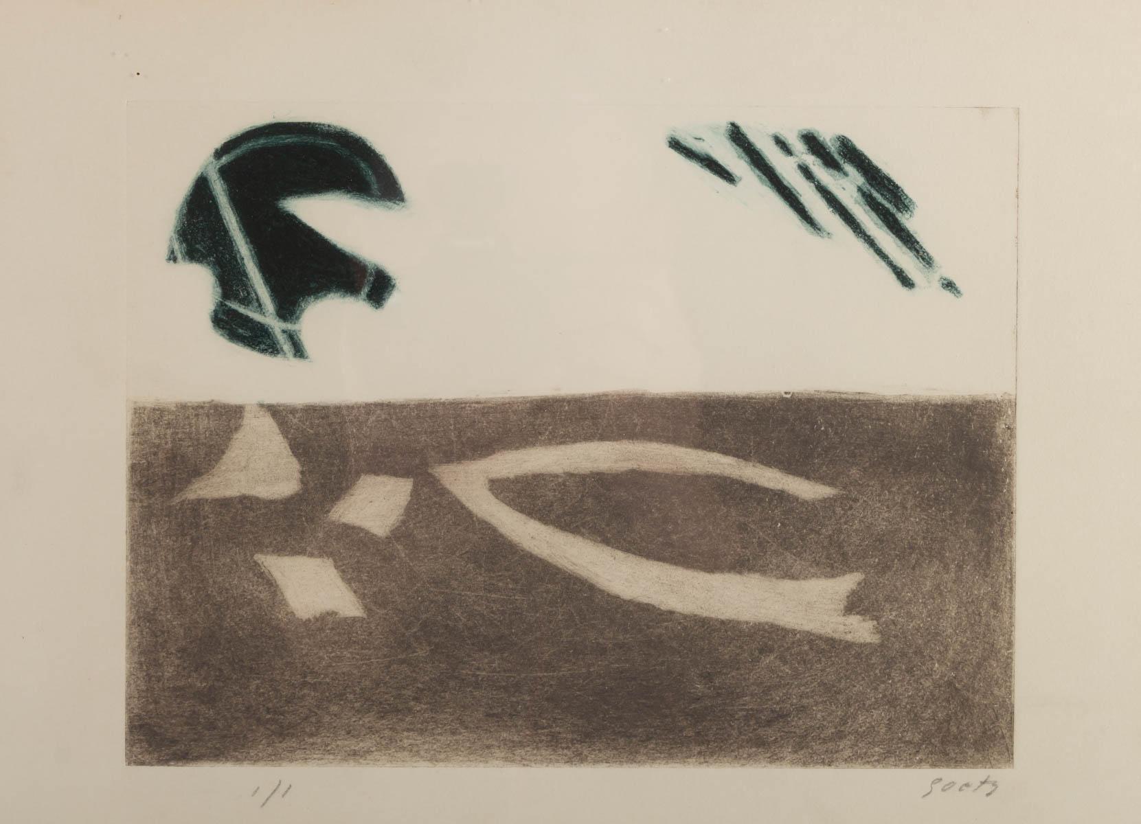 Lithographie par Henri Goetz, 75/100, signée.
Mesures : H 41,5 cm, L 51,5 cm, l 1 cm.