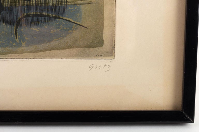 Lithography by Henri Goetz, 75/100, signed.
Measures: H 41.5 cm, L 51.5 cm, W 1 cm.