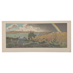 Litografia di Henri Riviere L'incanto delle ore - L'arcobaleno