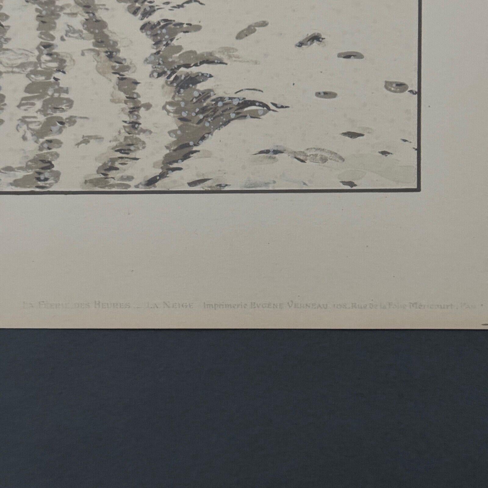 Litografía de Henri Riviere El Encanto de las Horas - La Nieve Francés en venta
