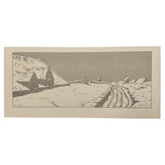 Litografia di Henri Riviere L'incanto delle ore - La neve