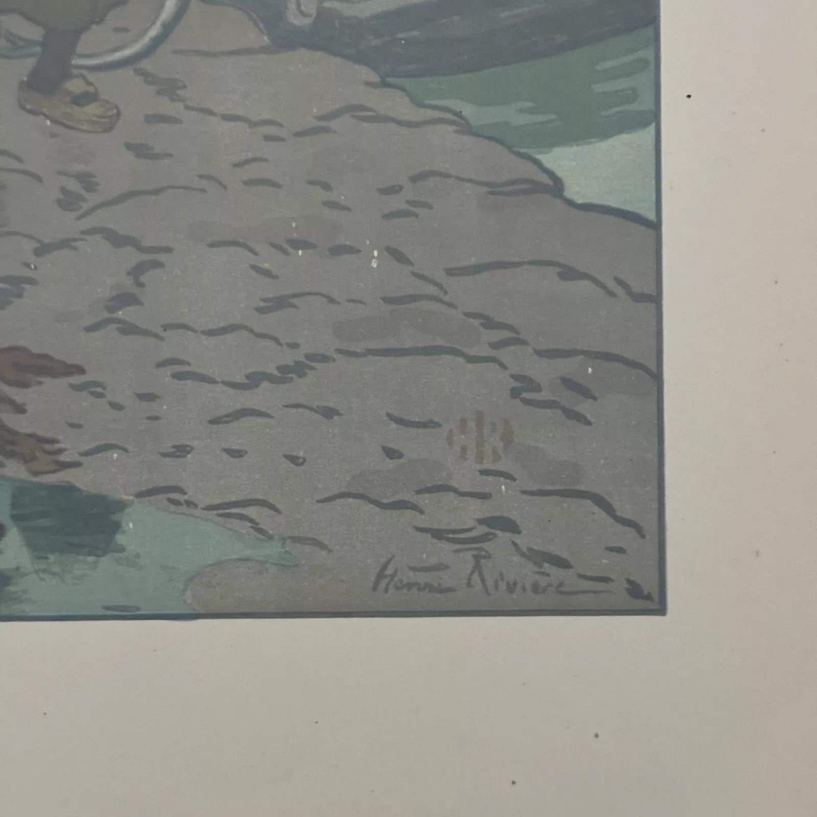 Lithographie von Henri Rivière La Féérie des Heures - Le Crépuscule 

Diese Lithographie 