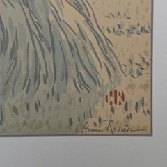 Lithography by Henri Riviere The Enchentement of the Hours - The Rising Storm